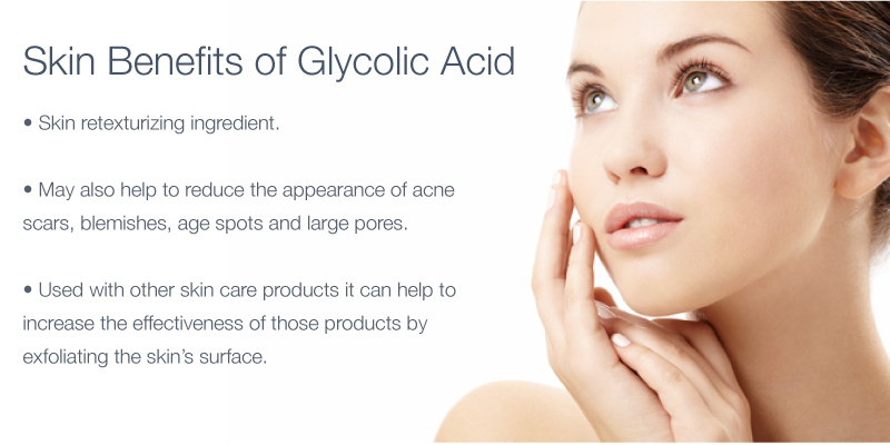 Image indicating the benefits of using Glycolic Acid